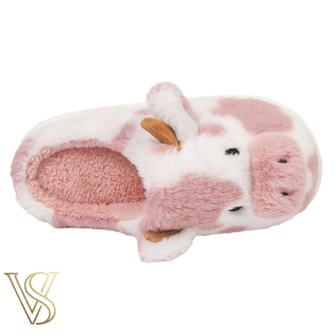 Fluffy Cow Slippers