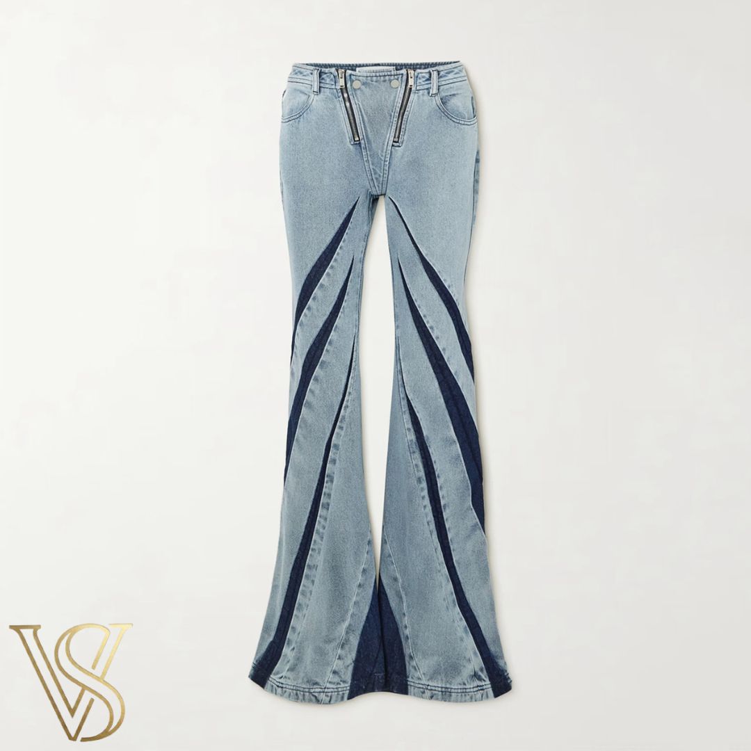 Asymmetric Patchwork Denim Set
