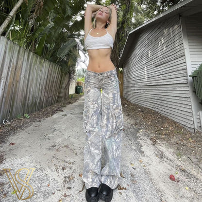 Low-Rise Camo Cargo Pants