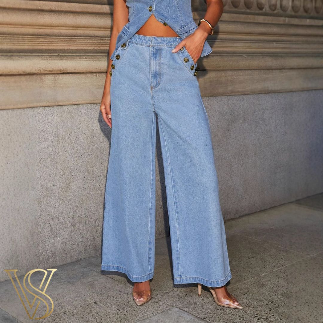 Retro Denim Vest Set