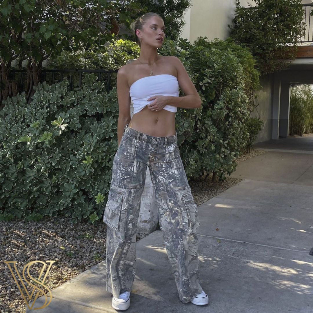 Low-Rise Camo Cargo Pants
