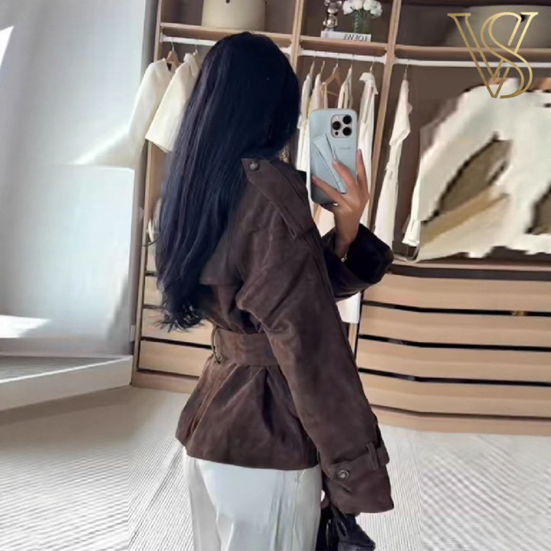 Retro Suede Belted Jacket