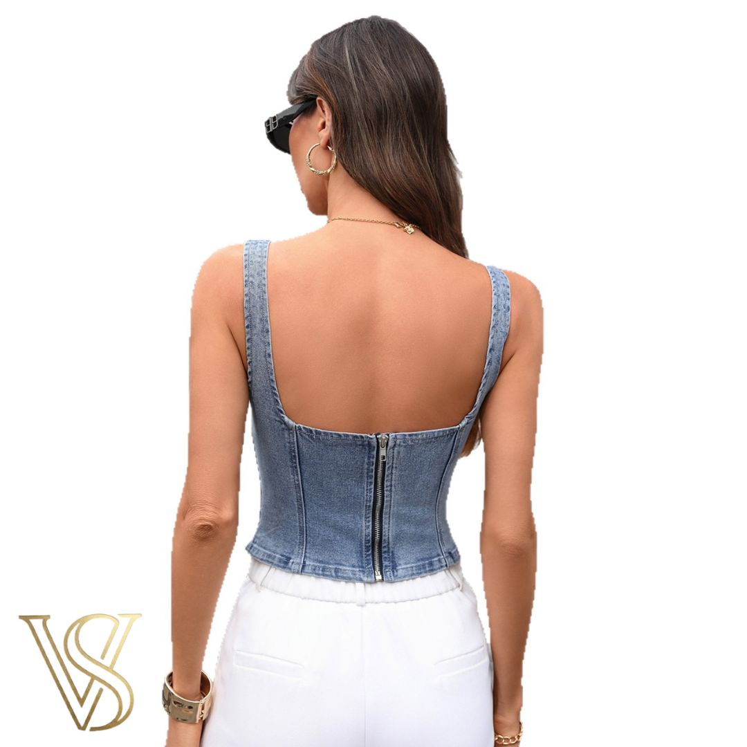 Denim Corset Top