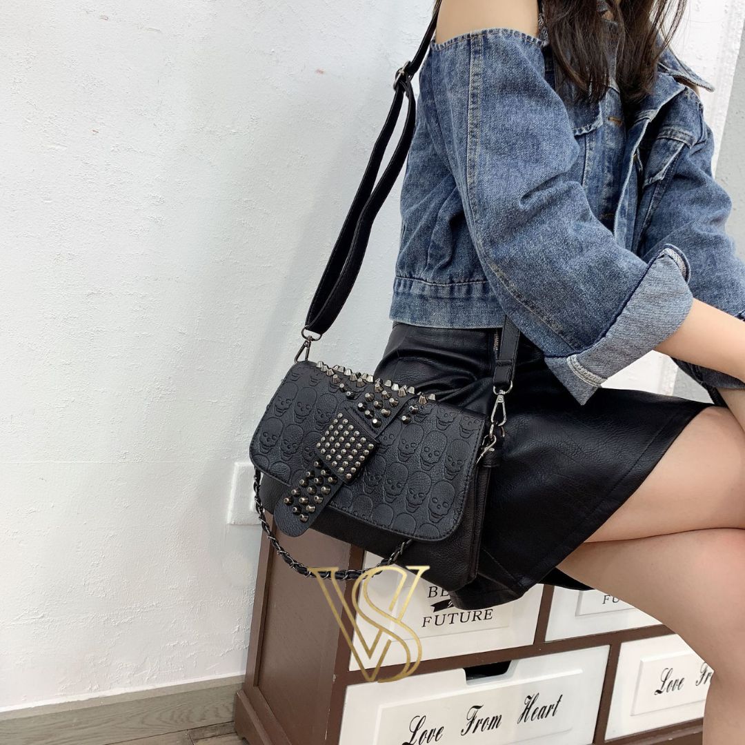 Rebel Skull Rivet Bag