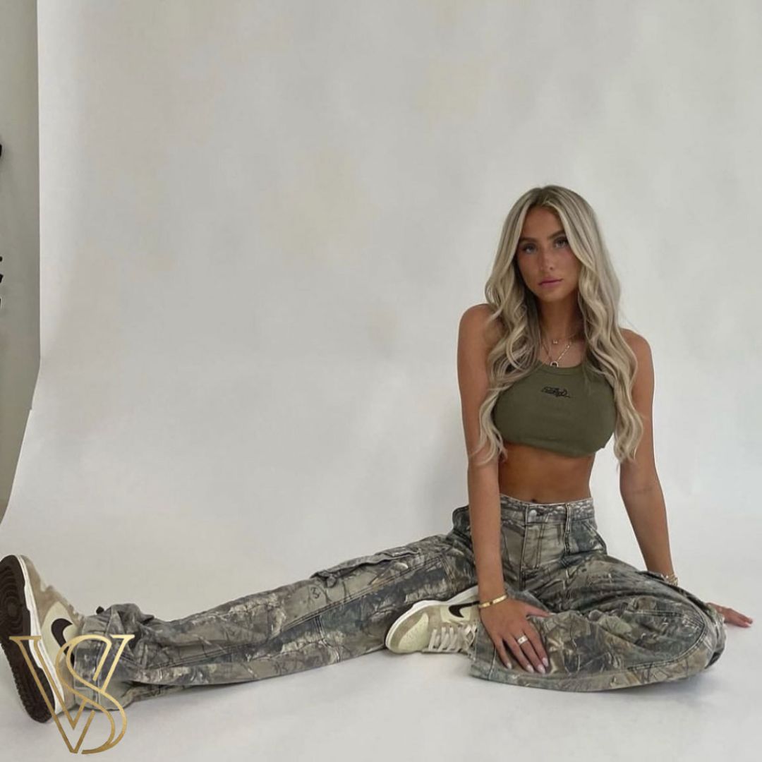 Low-Rise Camo Cargo Pants