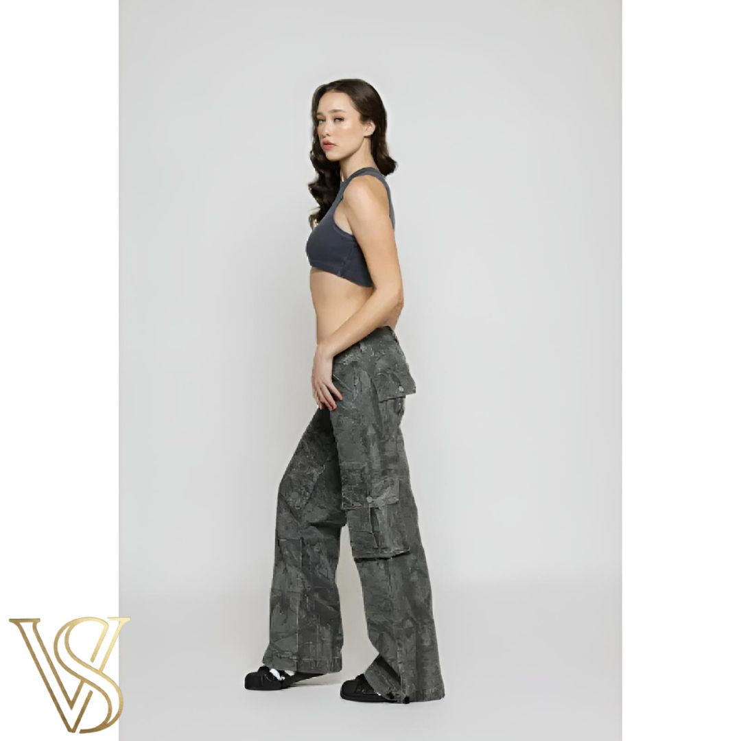 Low-Rise Camo Cargo Pants